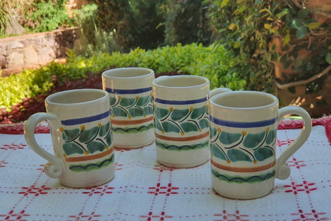 mexican tequila mug table decor pottery ceramic hand made for garden talavera majolica