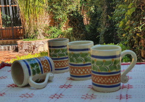 mexican tequila mug table decor pottery ceramic hand made for garden talavera majolica