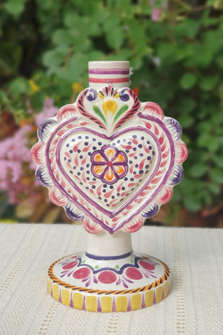 mexican-purple-decorative-candle-holder-majolica-for-sale