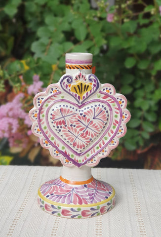 mexican-purple-decorative-candle-holder-majolica-for-sale