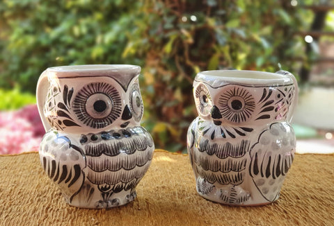 mexican-mugs-owl-shape-decorative-tableware-black-majolica-mexico