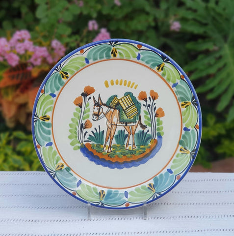 mexican-plates-ceramic-pottery-hand-made-mexico-tableware-donkey-motives