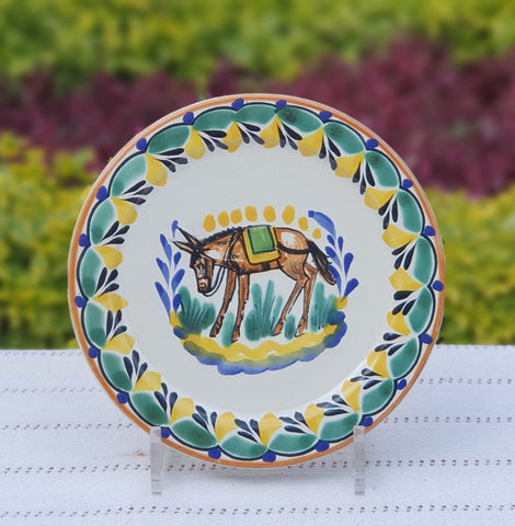 mexican-charger-plates-ceramic-pottery-hand-made-mexico-tableware-donkey-pattern