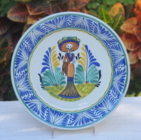 ceramic-decorative-platter-catrina-halloween-day-mexican-culture