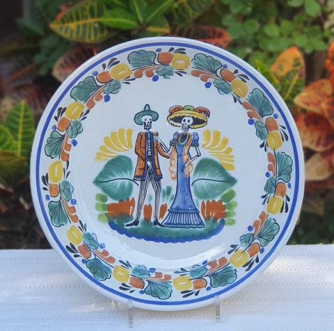 ceramic-decorative-platter-catrina-halloween-day-mexican-culture