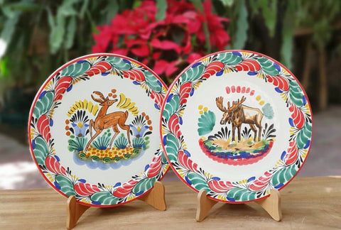 ceramic-plates-handcrafts-christmas-moose-motive-tablesetting-gift-amazon-ebay