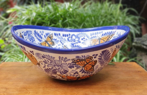 mexican-sinks-butterfly-desing-blue-talavera-mayolica