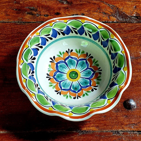 Flouted pasta-bowl-flower-mexican-ceramics