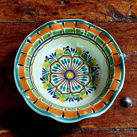 Flouted pasta-bowl-flower-mexican-ceramics