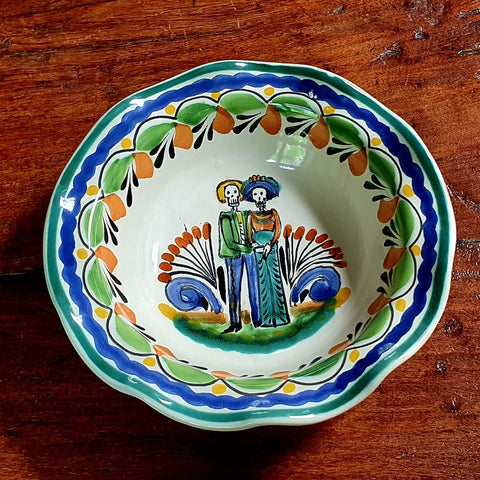 Flouted pasta-bowl-catrina-mexican-ceramics-halloween