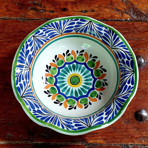 220607-01 Flouted pasta-bowl-flower-mexican-ceramics