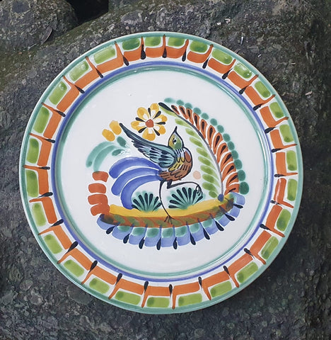 Bird-plate-mexican pottery-ceramics-handmade- hand thrown- hand paited- Gorky pottery- Mexico