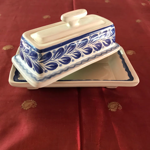 Butter Dish- Butter Container- Mantequillero-Handmade- hand-painted-mexican-pottery-GorkyGonzalez-Gorky Pottery-Kitchen-Cooking-Gorky Gonzalez-Cocina-Comida