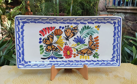 Butterfly Tray-Ceramics-Handmade-Hand Painted-Mexican Pottery-Gorky Pottery-Tradicional-Decoration-Kitchen-Table Top-Table Settings-Tebale Set UP-Eat Different-Cooking with Style-Mexican Table-Cook Different