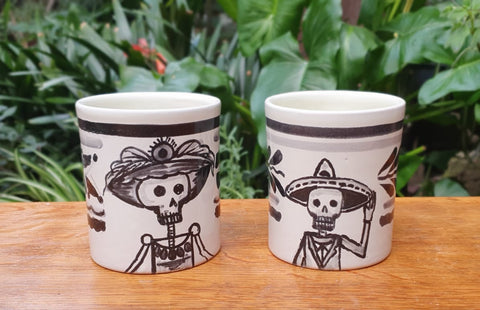 Catrina-Mugs-Traditions-Day of the Death-Mexican Culture-Ceramics-Handmade-Hand Painted-Mexican Pottery-Gorky Pottery-Tradicional-Decoration-Kitchen-Table Top- Table Settings- Tebale Set UP- Eat Different