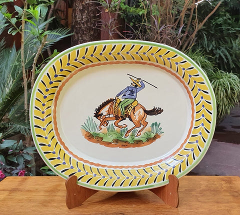 mexican-plates-ceramic-pottery-hand-made-mexico-tableware-cowboy-pattern
