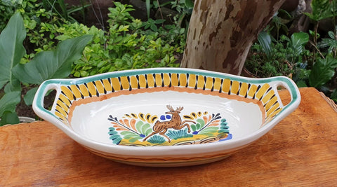 Deer Oval Tray-oval bowl-Ceramics-Handmade-Hand Painted-Mexican Pottery-Gorky Pottery-Tradicional-Decoration-Kitchen-Table Top-Table Settings-Tebale Set UP-Eat Different-Cooking with Style-Mexican Table-Cook Different