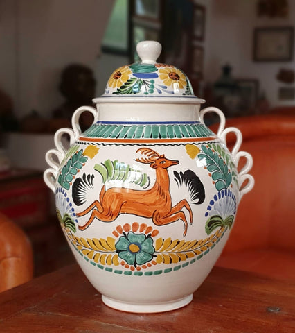 mexican-pottery-decorative-deer-vase-mayolica