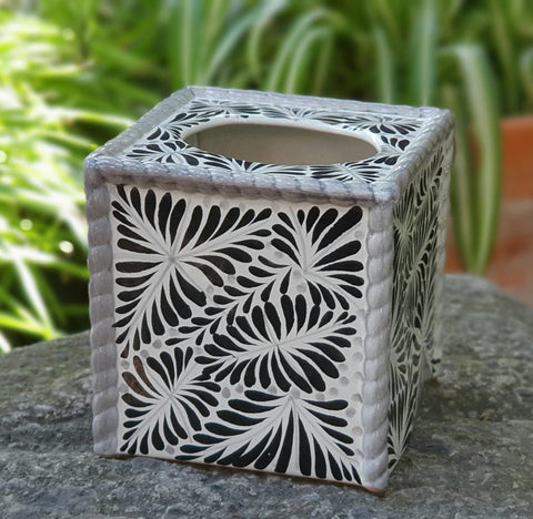 Kleenex Box- Tissue box-Bathroom accesories-clean-nose-hand thowrn-Handmade- hand-painted-mexican-pottery-GorkyGonzalez-Gorky Pottery-ceramics-decor-health care-self care