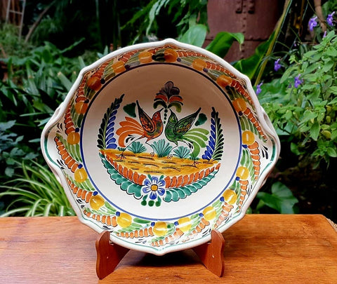 LoveBirds-OctagonalPlatter-Ceramics-Handmade-HandPainted-MexicanPottery-GorkyPottery-Tradicional-Decoration-Kitchen-TableTop-TableSettings-TebaleSetUP-EatDifferent-CookingwithStyle