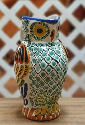 Owl Pitcher- Jarra de Agua- Water Jar- rana-Handmade- hand-painted-mexican-pottery-GorkyGonzalez-Gorky Pottery-Kitchen-Cooking-Gorky Gonzalez
