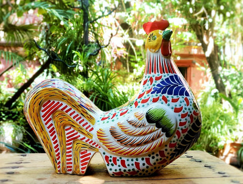 Rooster-DecorativePiece-FarmAnimal-Farm-HandCrafted-HandPainted-Art-Folk-MexicanPottery-Ceramics-HouseDecoration_1