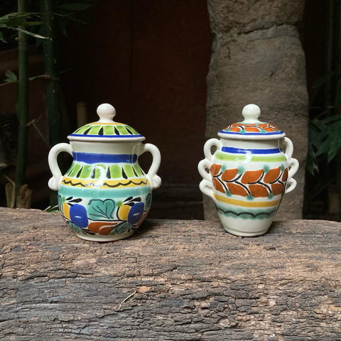 Spice Container-Ceramics-Handmade-Hand Painted-Mexican Pottery-Gorky Pottery-Tradicional-Decoration-Kitchen-Table Top-Table Settings-Tebale Set UP-Eat Different-Cooking with Style-Mexican Table-Cook Different