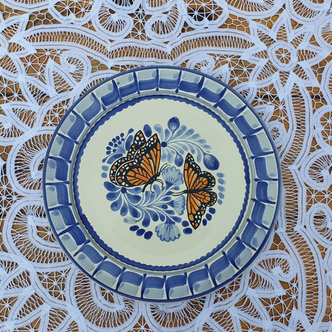 mexican plates charger dinnerware tabe decor butterfly talavera
