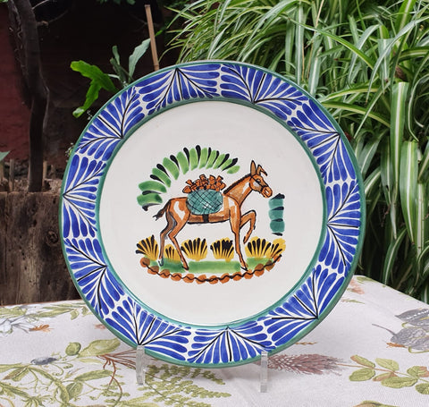 mexican-plates-donkey-pattern-hand-craft-ceramic-hand-made-mexico