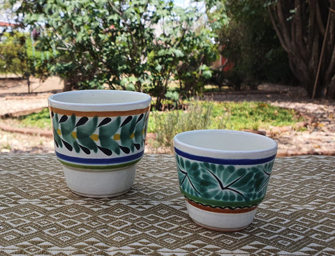 mexican tea cups folk art hand painted