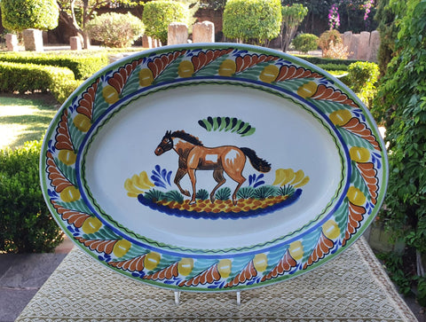 mexican-ceramic-oval-platter-horse