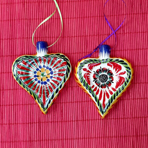 christmas-gifts-ornaments-for-tree-handpainted-ceramic-heart-set-2