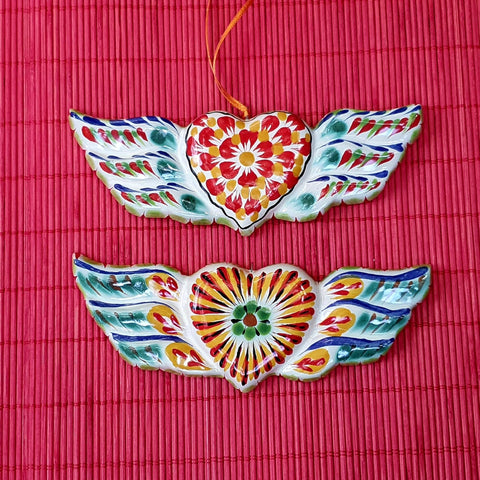 christmas-gifts-ornaments-for-tree-handpainted-ceramic-heart-with-wings-set-2