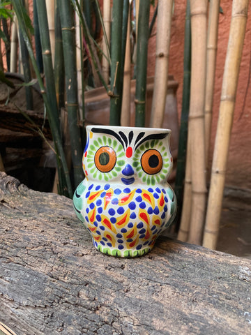 mexican-ceramic-hand-crafts-owl-mug-coffe-time-majolica-talavera-hand-made-mexico