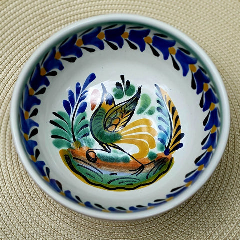 mexican-ceramics-bird-cereal-bowl-beautiful-design-mayolica-gto-mexico-II