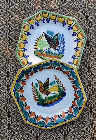 mexican-ceramics-bird-mini-octagonal-plate-set-mayolica