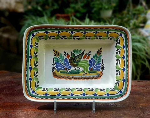 mexican-ceramics-bird-rectangular-bowl-mayolica-garden-decor-tableware