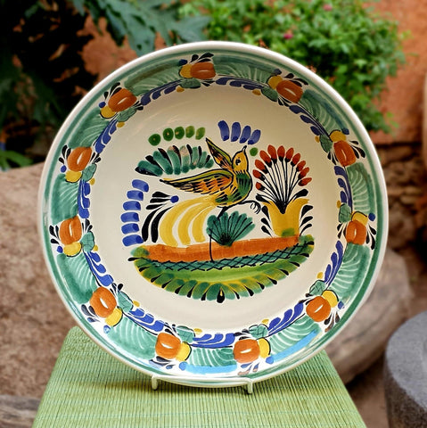mexican-ceramics-bird-round-platter-wall-decor-present-wedding-gift-handmade