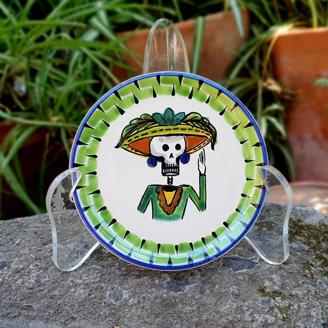 mexican-ceramics-bread-tapas-plate-catrina-skeleton-hallowen-day