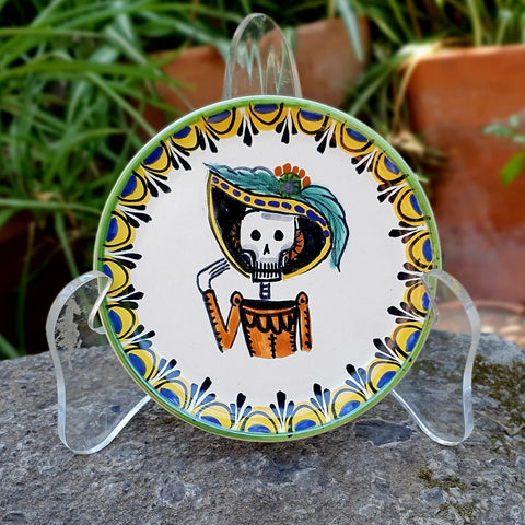 mexican-ceramics-bread-tapas-plate-catrina-skeleton-hallowen-day