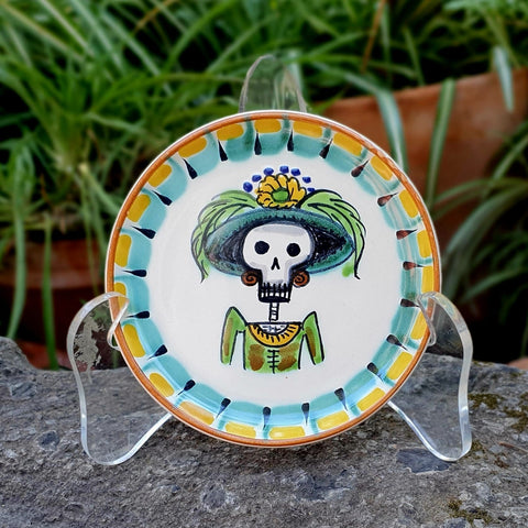 mexican-ceramics-bread-tapas-plate-catrina-skeleton-hallowen-day