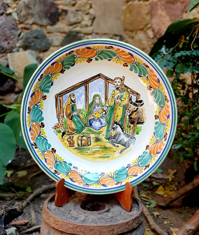 mexican-ceramics-decorative-nativity-platter-christmas-time-mayolica-talavera-gift