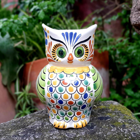 mexican-ceramics-decorative-owl-flower-vase-folk-art-mexico