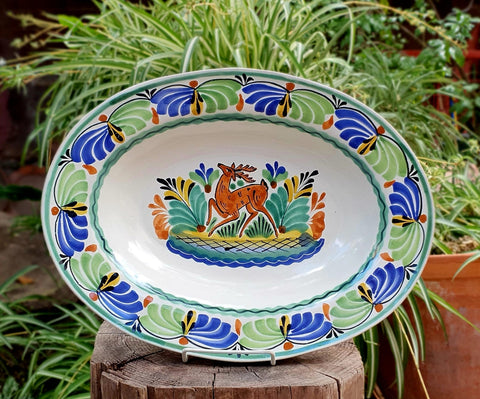 mexican-ceramics-deer-medium-oval-platter-tabledecor-mayolica-mexico