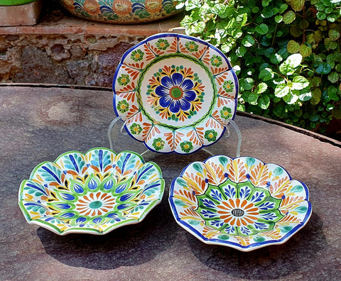 mexican-ceramics-flower-snack-plate-mayolica-tableware