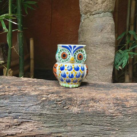 mexican-ceramics-hand-made-mexico-tableware-owl-figure-coffee-mug-morning-coffee