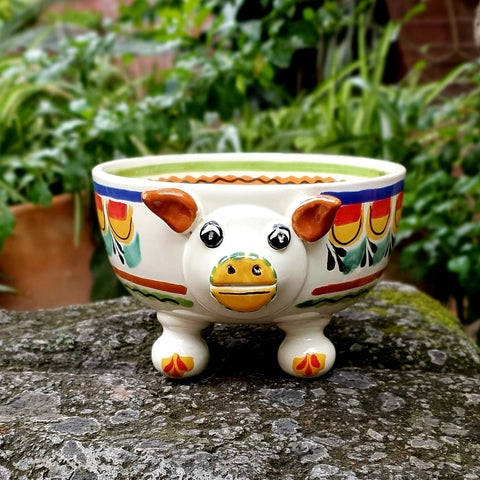 mexican-ceramics-handcrafted-gto-mexico-pig-saucer-multicolor