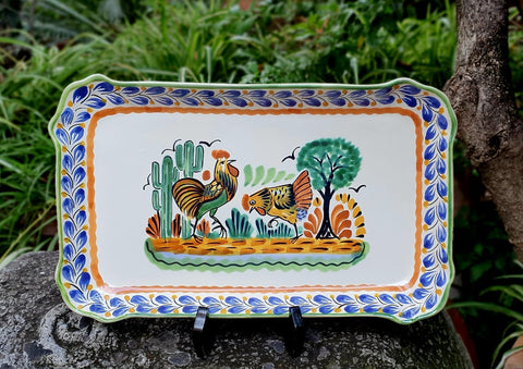 mexican-ceramics-platters-chickens-rooster-farm-ranch-service