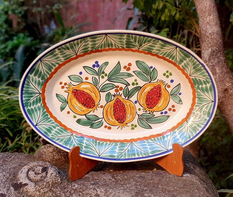 mexican-ceramics-pomegranate-oval-platter-serving-service-table-decor-green-1