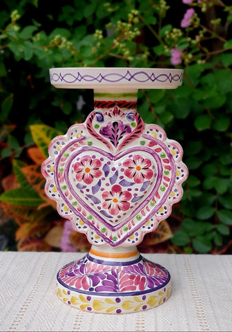 mexican-ceramics-purple-decorative-candle-holder-majolica-for-sale-wedding-present-handmade